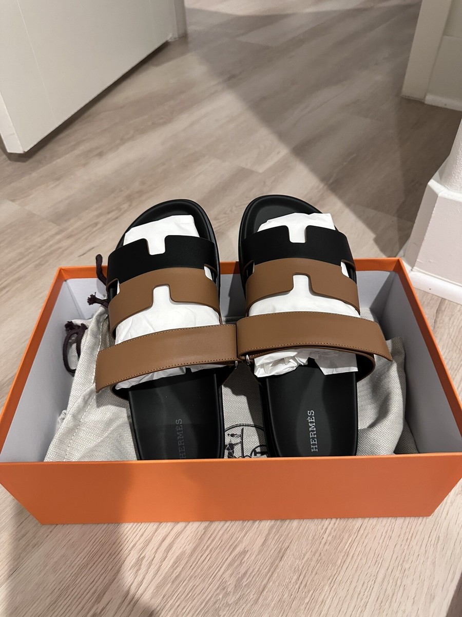 ■ 43534★年 HERMES エルメス メンズ 42 デッキシューズ Size 42EU NIB Hermès Natural Calfskin Men's Chypre Sandals Two