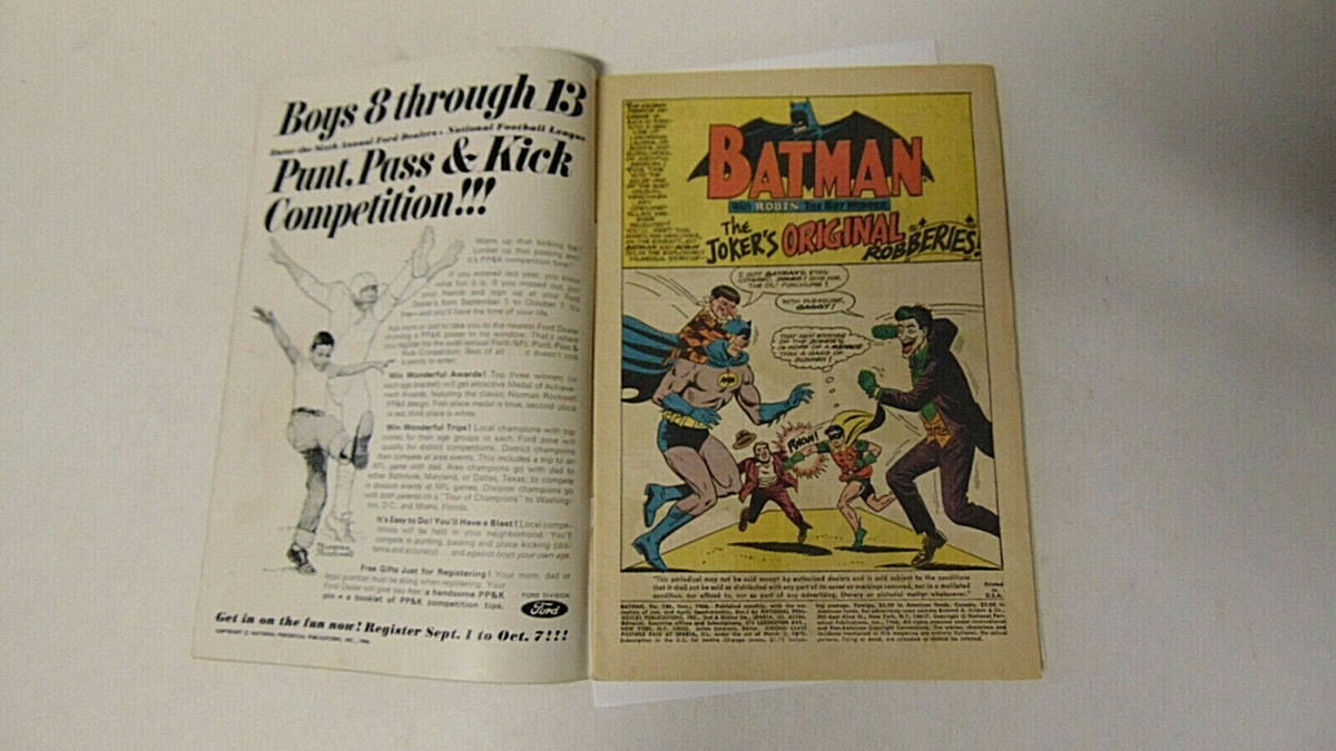 Batman #186 4.0 VG 1966 DC Comics The Joker's Original Batman #186 4.0 VG 1966 DC Comics The Joker's Original