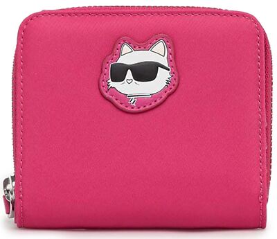 Karl Lagerfeld K Ikonik Zip Around Nylon Geldbörse In Pink
