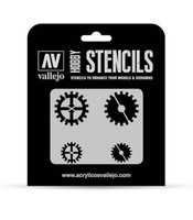 Vallejo Hobby Stencils: Gear Markings 125X125Mm