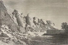 Inde remparts de Toglackabad gravure en xylographie 1877