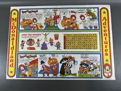 Ronald McDonald presentsCaptain Crook Discovers America Tray Liner 10'' x 14''1977