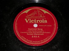REINALD WERRENRATH-Kashmiri Song (1921) VICTROLA 10" Shellac Single