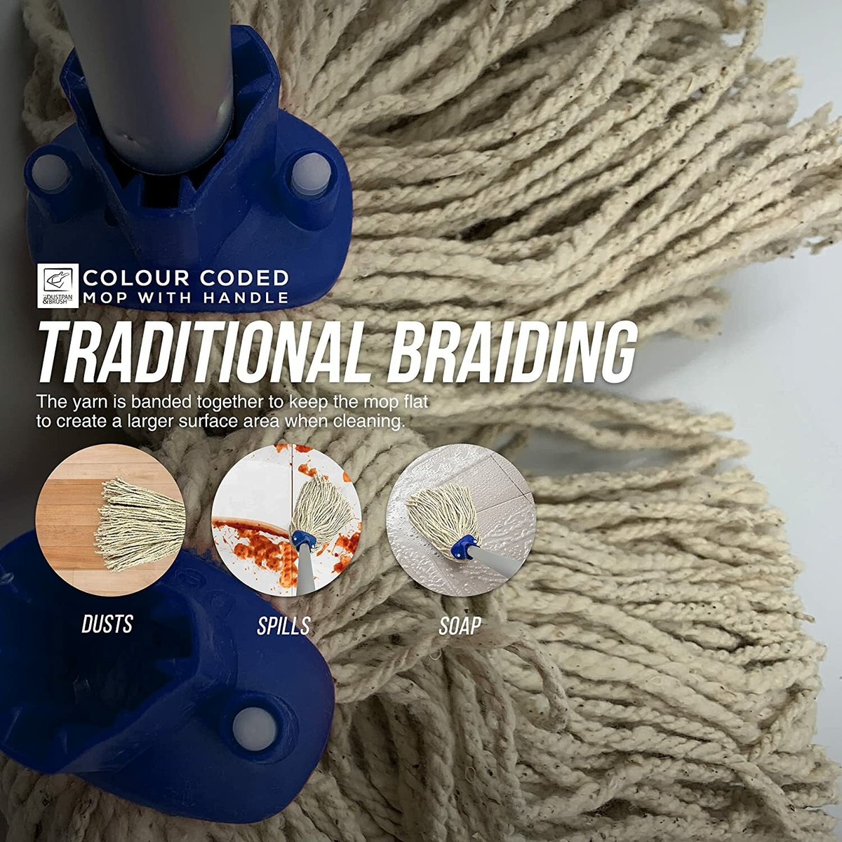 Spazzola Asciugacapelli 5 In 1 4 PZ TESTE Mop Rotonde Di Ricambio Teste Mop Riempire Testa Mocio Gonfia E Ripara - Foto 5