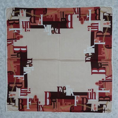 L743 FELIX BUHLER Cotton Scarf Scarves Pocket Square 22'' X 22''