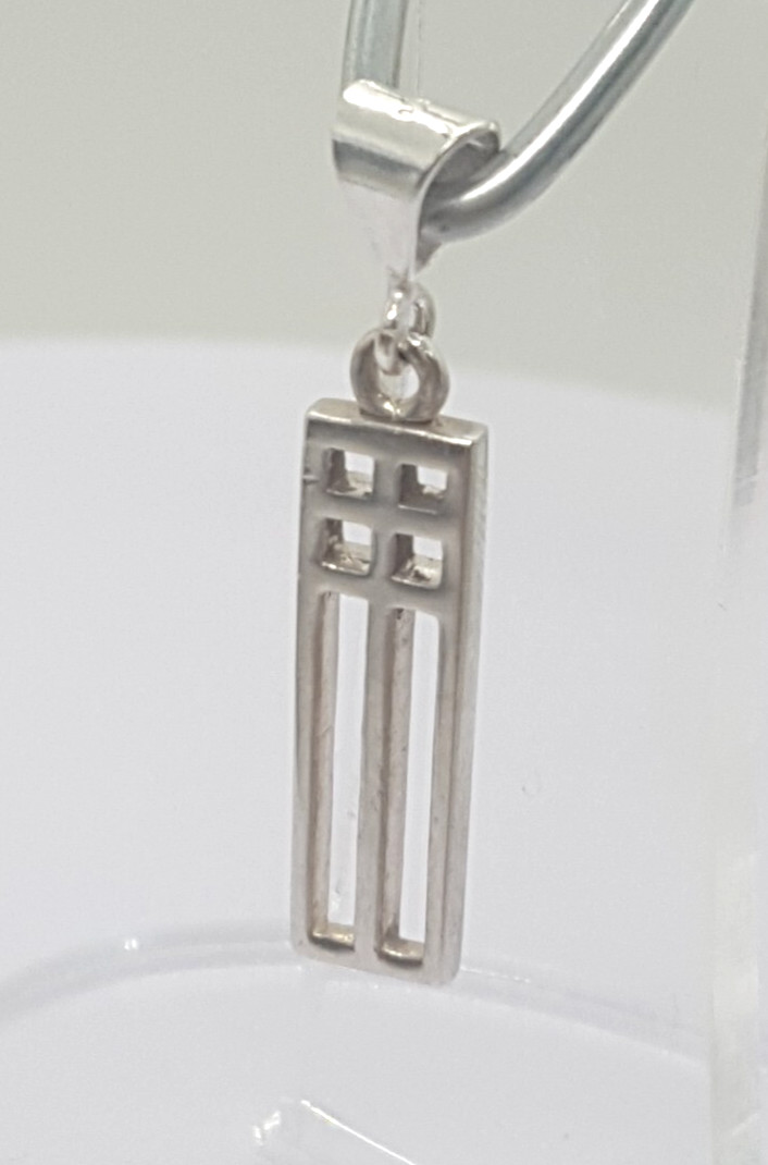 Gorgeous Sparkling Artistic Rectangle Pendant 925… - image 6