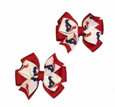 Houston Texans Toddler Hair Bow Set Red or Navy 