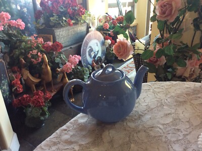 Vintage Periwinkle Blue  Lidded Lipton Tea Promotional Ceramic Tea Pot 