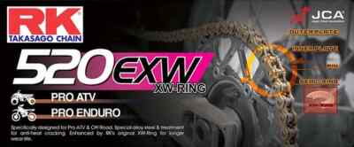 RK 520 EXW Drive Chain 110 Links XW Ring Honda XR650R 00-07