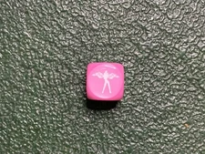 Fairy Pink & White Colored Six Sided 16mm D6 Die - Customized Dice RPG Tabletop