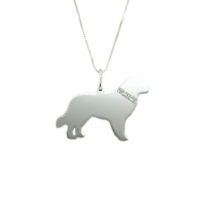 CHENGHONG Collana con cane in argento Sterling 925 con ciondolo a forma di cane, gioiello con cane, regalo per ragazze e donne, 20mm x 21mm, Argento sterling
