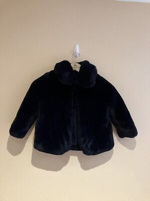 Jasper Conran dunkelblauer Kunstfellmantel für Mädchen Alter 5-6