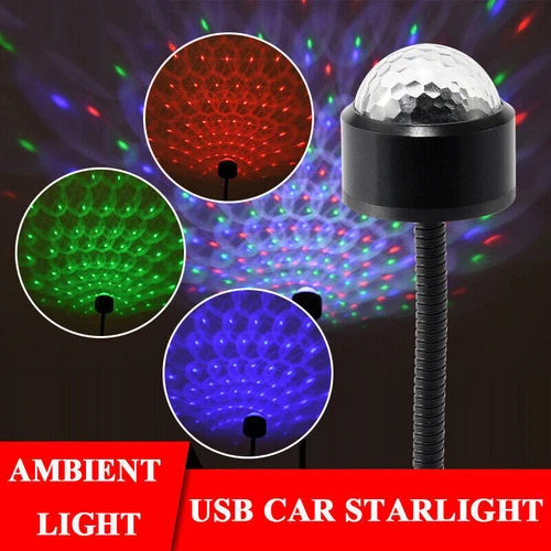 USB Car Interior Roof LED Star Light Atmosphere Starry Sky Night Projector Lamp - Picture 3 of 14