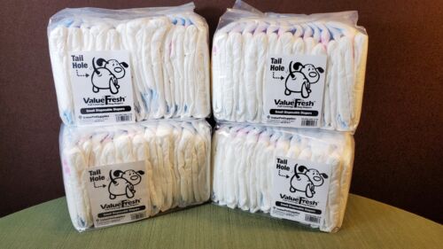 48x Disposable Dog Diapers with Tail Hole Size Small Male & Female