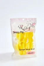 Sleepy Pig 6 Pack Sponge Nipple Brush Baby Bottles Infants