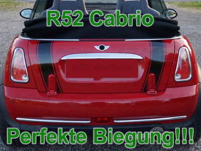 Streifen Boot Stripes Aufkleber Heckklappe für R52 Cabrio MINI COOPER Works Jack