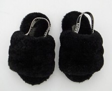 UGG Slide Slippers Black Toddler Size 7 or 8 Fluff Yeah Baby Shoes Sling Back