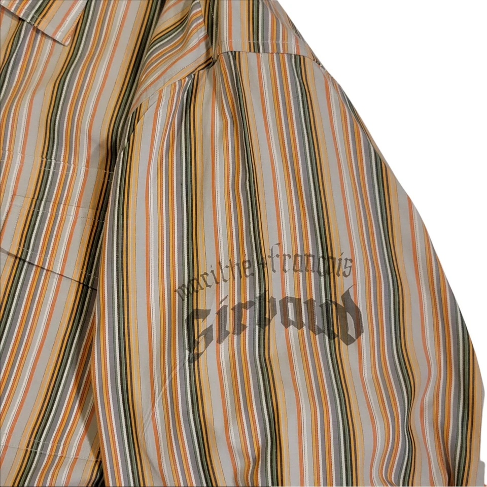 Le Jean De Marithe Francois Girbaud Shirt Mens L Striped Dress French Cuff - Image 2 of 4