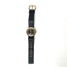 Marc By Marc Jacobs Womens Gold Black Leather All Stainless Steel Watch MBM1154