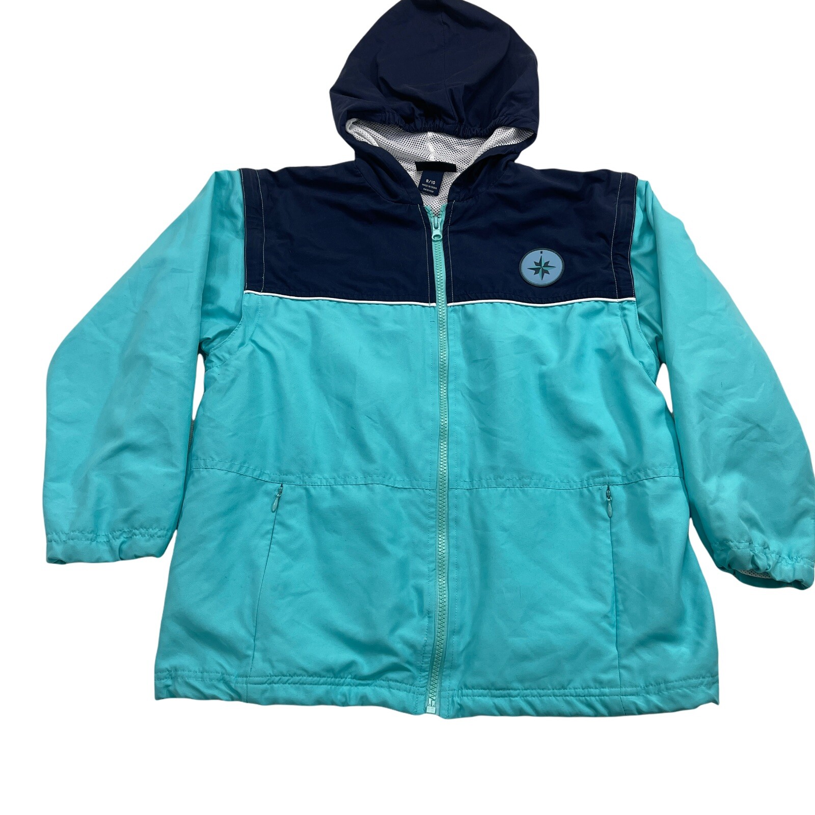 Kitestrings Navy Blue Hoodie Zipper Jacket Removable Sleeves Vest 8/10