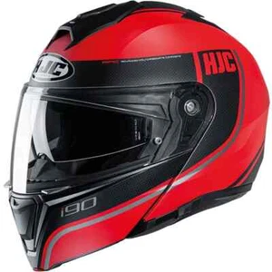 HJC I90 Davan Red Black Matt Finish Flip Front Modular Motorcycle Helmet