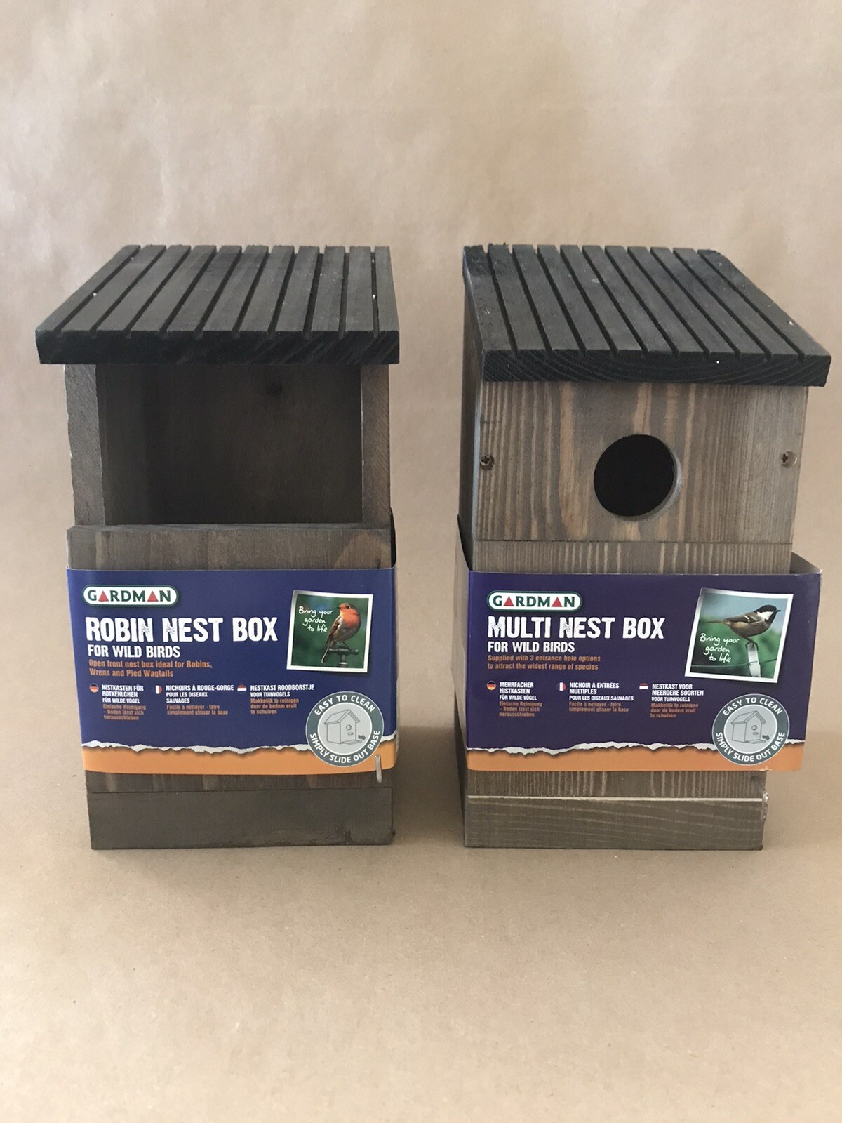 Gardman Multi Nest Bird Box & Robin Nest Box 14x14x24 cm