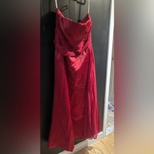 David's Bridal strapless bridesmaid dress in red size 20