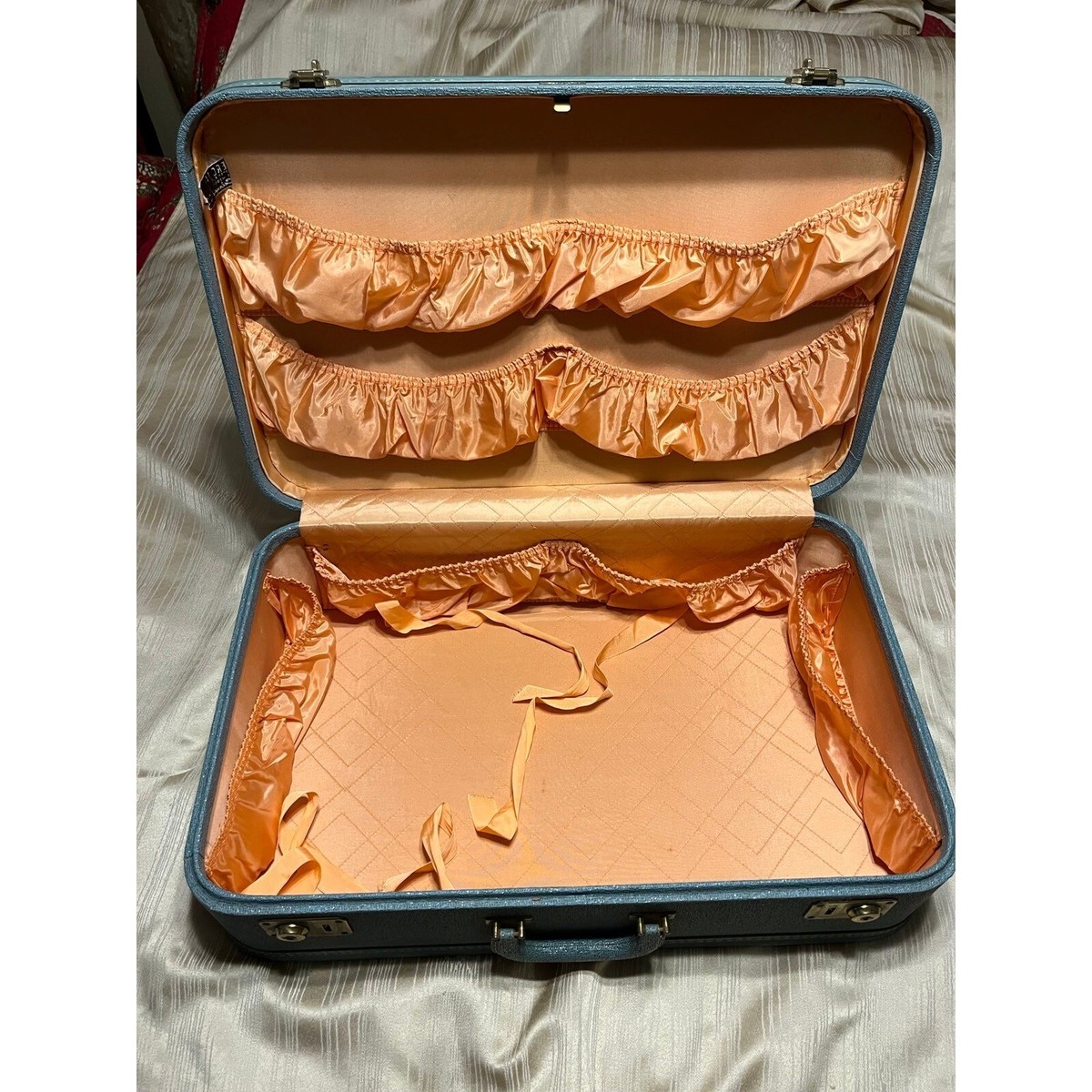 AERO PAK Suitcase Vintage Retro Blue Gray Luggage 24