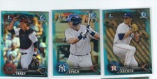 3 2016 BOWMAN  CHROME DRAFT SKY BLUE  REFRACTOR TIM LYNCH Brett Adcock yerzy lot