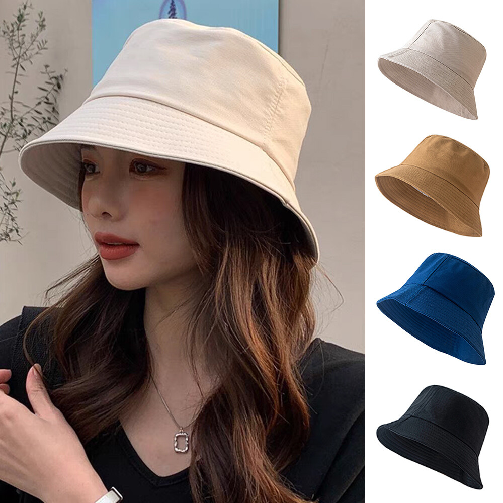 Cotton Bucket Hat for Fishing Camping Sun Protection Unisex Summer Safari Cap  -image
