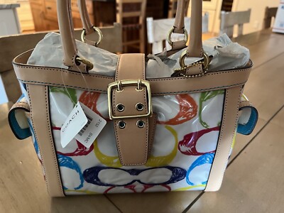 バッグ Coach Multicolor Scribble Signature Bag NWT Scribble Coach Bag Multicolor With Matching Wristlet | eBay