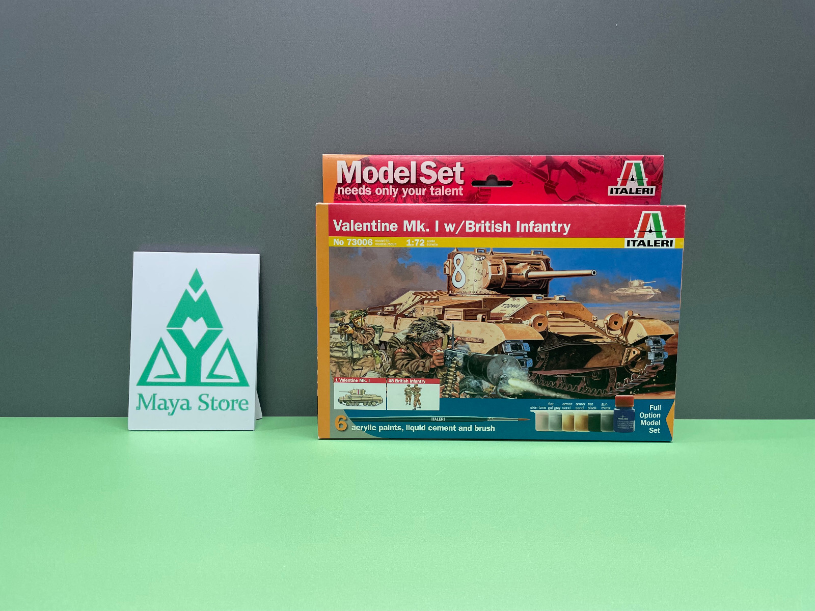 VALENTINE MK1 WITH BRITISH INFANTRY  MODEL SET - Italeri  1:72