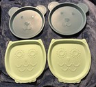 Your Zone ~ 4-Pc Set ~ Kids Dinnerware ~Plastic ~ 7.25" 2 Bear/2 Owl Plates