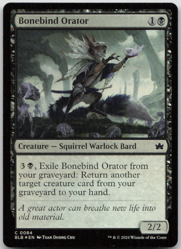 Bonebind Orator #84 Foil Common Bloomburrow Magic: The Gathering MP