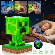 Minecraft Creeper Icon Light Kids Green Pixel Lamp Bedroom Night Light Xmas Gift