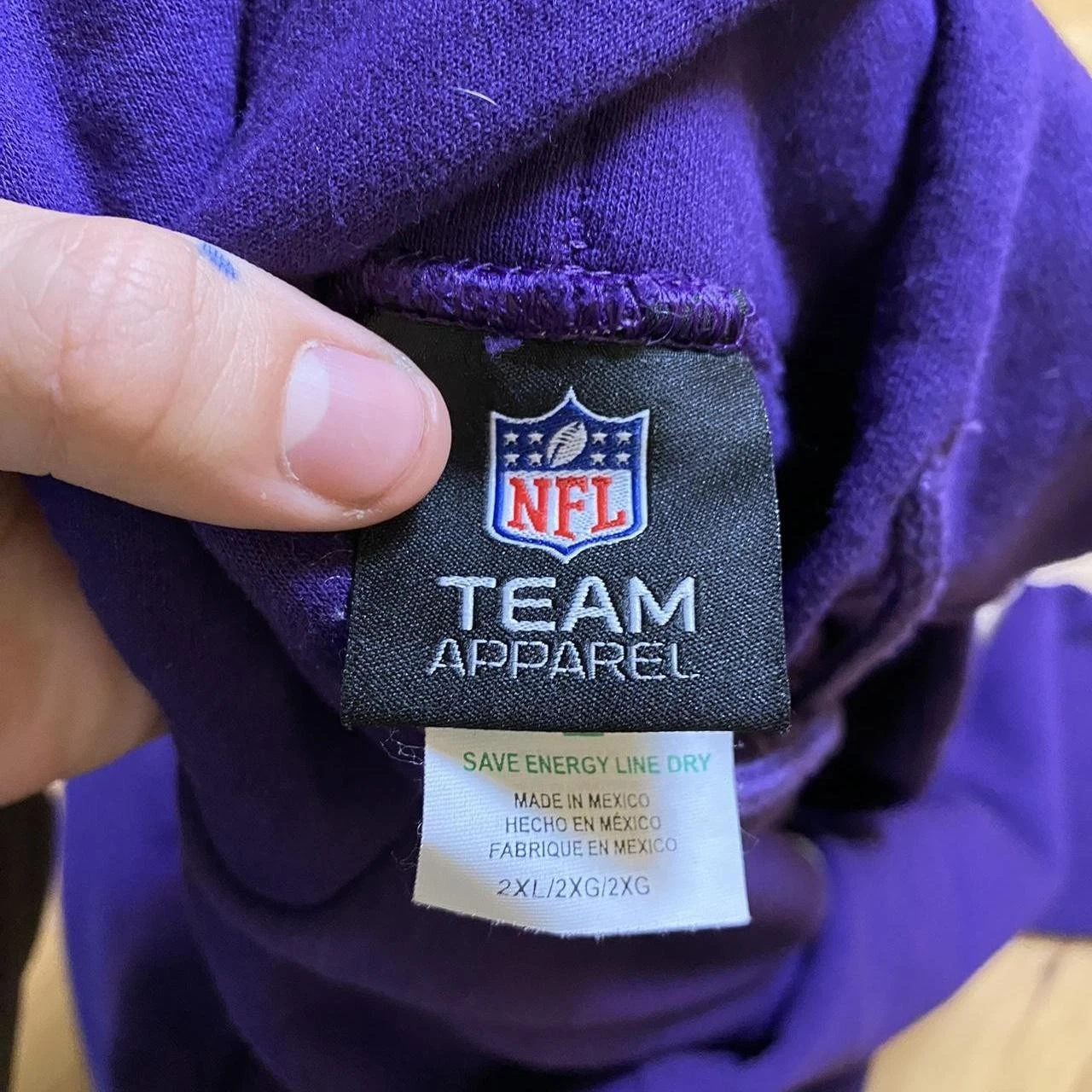 VETEMENTS Baltimore Ravens Nfl Team Apparel Viola Pullover Felpa con Cappuccio Uomo Taglia 2Xl