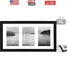 4x6 Collage Picture Frame with Shatter-Resistant Glass - Fits Three 4x6 Photo...