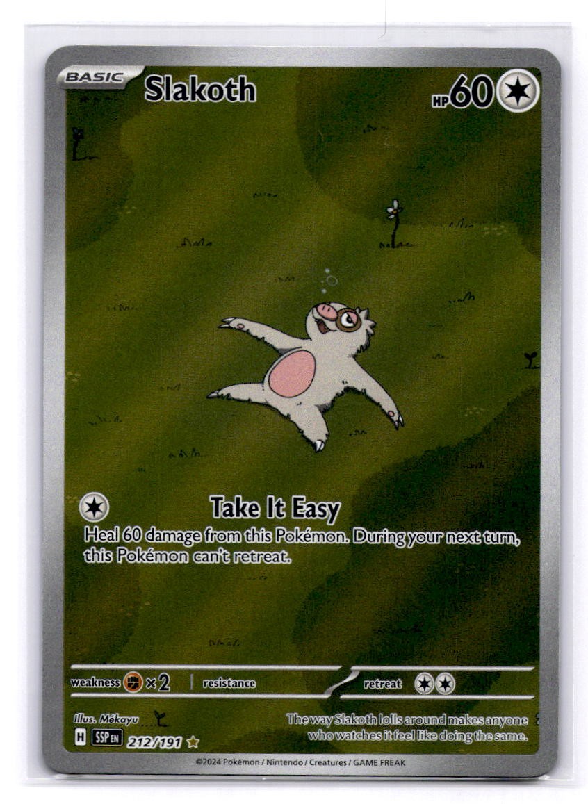 Slakoth - Illustration Rare SV08: Surging Sparks 212/191 LP-NM