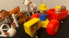 Vintage Fisher-Price Lot ~ Little People (3) Farm Animals (4) Tractor (1)