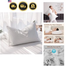 Goose Feathers and Down Pillow, Bed Pillow Standard Size Set of 1  Hotel Col...