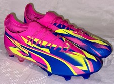 PUMA Ultra Ultimate Energy Pink Blue Yellow FG AG Soccer Cleats Mens Sz 10.5
