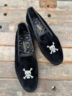 New B&h Men's Shoes Albert Velvet Skull Crossbones Tuxedo / Smoking Slipper