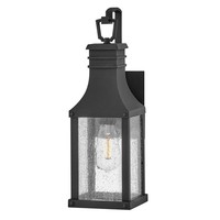 AußEnlampe Wandleuchte Schwarz Antik H: 46 Cm Glas Aluminium E27 IP44 Vintage