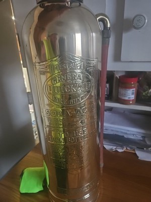 GENERAL QUICK AID FIREGUARD  COPPER BRASS FIRE EXTINGUISHER Polished