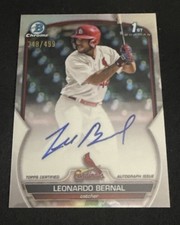 2023 Bowman Chrome Leonardo Bernal 1st Bowman Refractor Auto /499