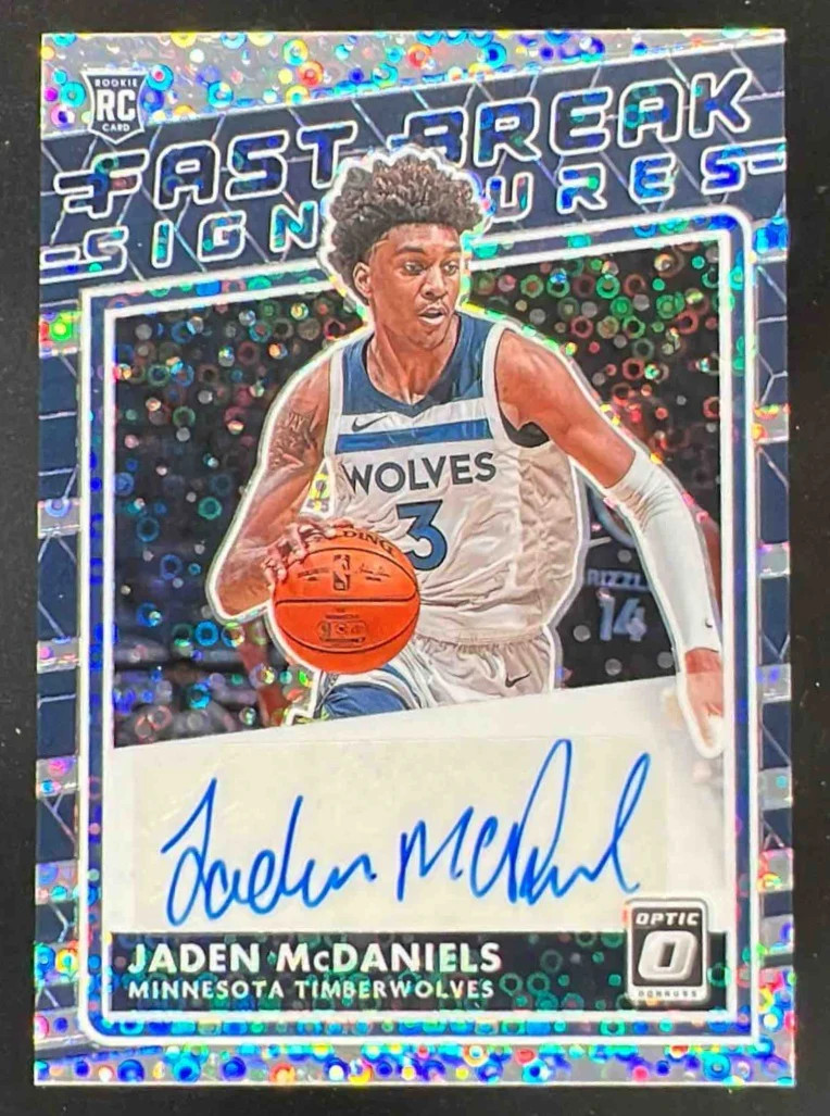 2020 Panini Donruss Optic Fast Break Signatures #FB-JMC Jaden McDaniels RC Auto