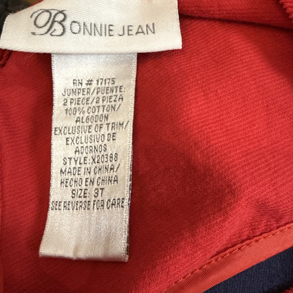 Bonnie Jean Girls Red Corduroy Christmas Holiday Dress with Candy Canes Size 3T - Image 4 of 4