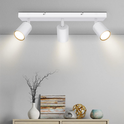 Kambo Weiß Strahler Deckenleuchte 3 Flammig LED - Schwenkbar Deckenstrahler GU10