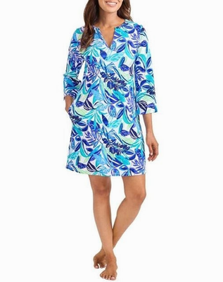 Tommy Bahama Island Cays Marina Beach Glass Blue spa dress women size  MEDIUM NWT | eBay