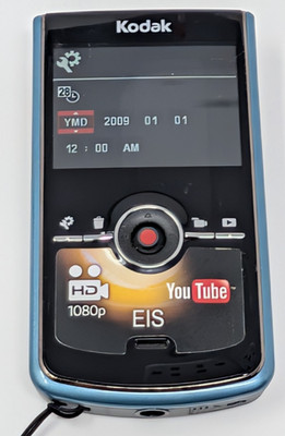 Kodak Zi8 Pocket Video Camera 1080p HD Camcorder External Mic Input Aqua Blue